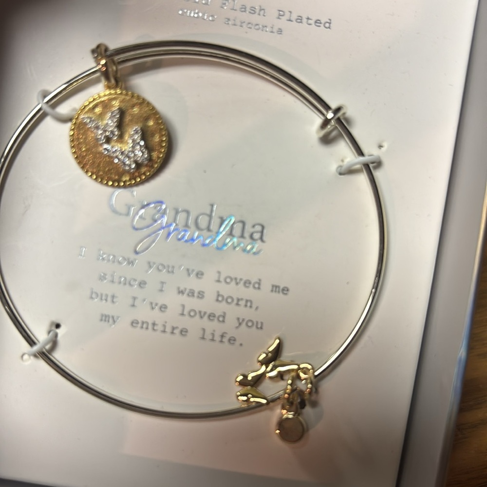 Gold and Silver Grandma Bangle Bracelet - Picture 6 of 7
